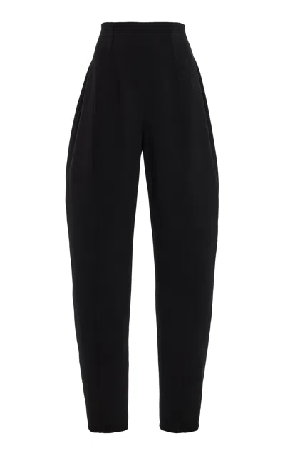 Carolina Herrera Tapered Bi-stretch Wool Tailored Pants In Black