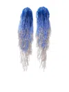 Carolina Herrera Beaded Tassel Earrings In Blue