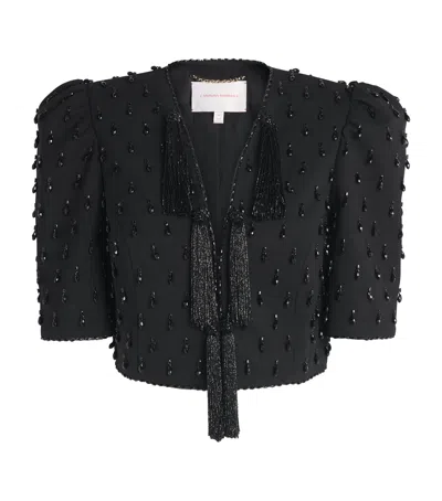 Carolina Herrera Tassel-embellished Cropped Jacket In Black