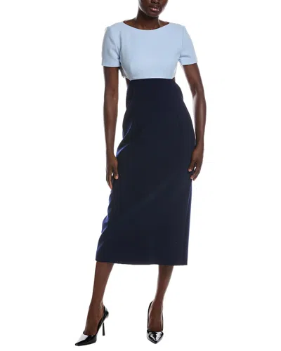 Carolina Herrera Tea Length Dress In Blue