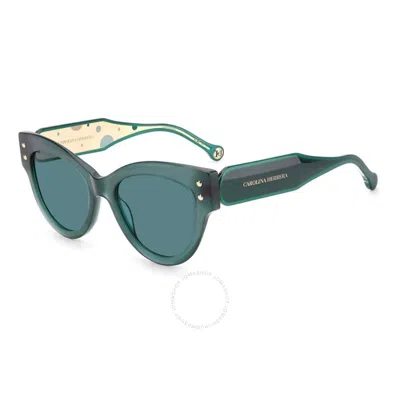 Carolina Herrera Teal Cat Eye Ladies Sunglasses Ch 0009/s 0zi9/ku 54