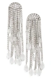 Carolina Herrera Teardrop Tassle Clip-on Earrings In Metallic