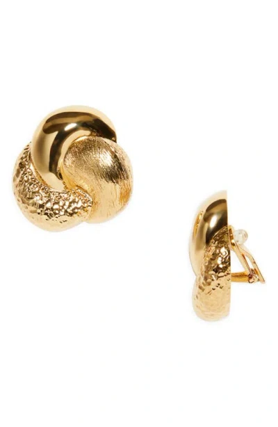 Carolina Herrera Textured Knot Earrings In Gold