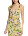 CAROLINA HERRERA CAROLINA HERRERA THICK STRAP BUSTIER SILK-BLEND CROP TOP