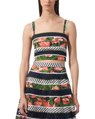 Carolina Herrera Thick Strap Crop Top In Multi