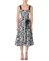 Carolina Herrera Bow-detailed Printed Cotton-blend Midi Dress