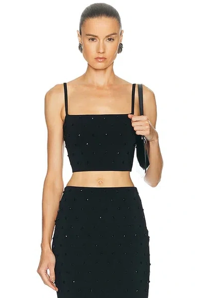 Carolina Herrera Thin Strap Cropped Top In Black
