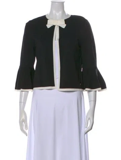 Pre-owned Carolina Herrera Three-quarter Sleeve Blouse In Black