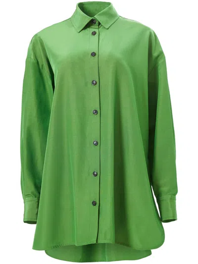 Carolina Herrera Tie-front Shirt In Green