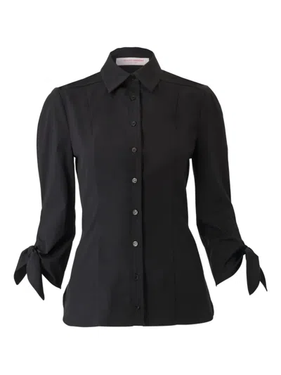 Carolina Herrera Tie-sleeve Shirt In Black