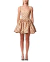 Carolina Herrera Dotted Cotton Mini Dress In Brown