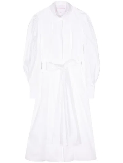 Carolina Herrera Tied-waist Cotton Shirtdress In White