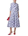 Shop Carolina Herrera Tiered Midi Shirt Dress In White Multi