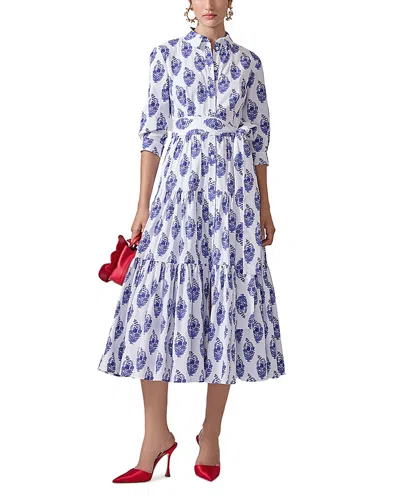 CAROLINA HERRERA TIERED MIDI SHIRT DRESS