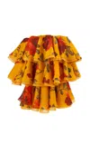 Carolina Herrera Tiered-ruffle Stemmed-rose-printed Crepe Mini Dress In Multi