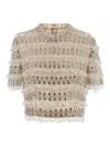 Carolina Herrera Crystal-embellished Short-sleeved Top In Gray