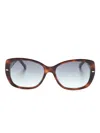 Carolina Herrera Tortoiseshell Butterfly-frame Sunglasses In Brown