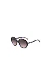 Carolina Herrera Tortoiseshell-effect Round-frame Sunglasses In Black