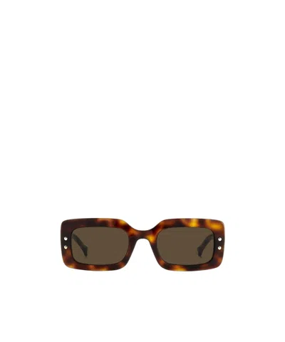 Carolina Herrera Tortoiseshell Rectangle-frame Sunglasses