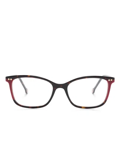 Carolina Herrera Tortoiseshell Square-frame Glasses In 褐色
