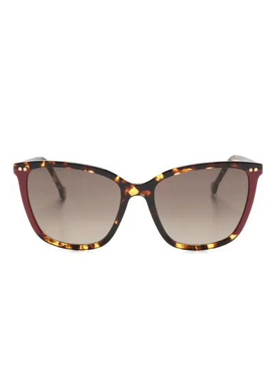 Carolina Herrera Eckige Sonnenbrille In Schildpattoptik In Braun