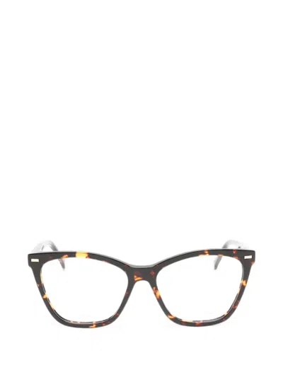 Carolina Herrera Tortoiseshell-effect Cat-eye Frame Glasses In Multi