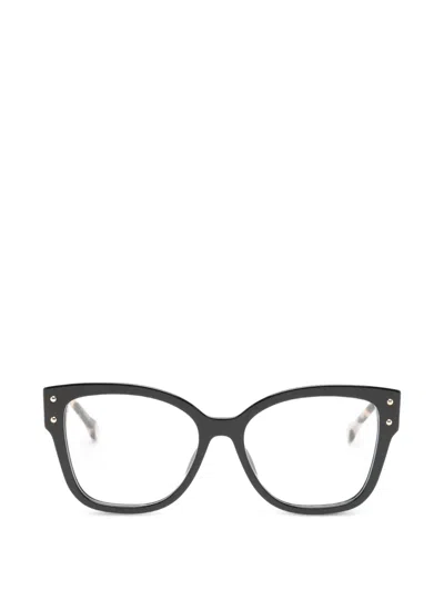 Carolina Herrera Tortoiseshell-effect Cat-eye Frame Glasses In Black