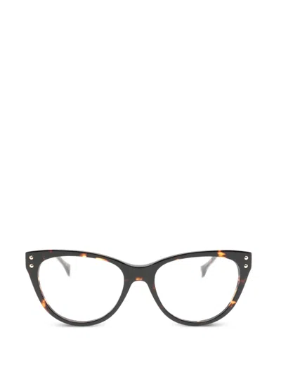 Carolina Herrera Tortoiseshell-effect Cat-eye Frame Glasses In Brown