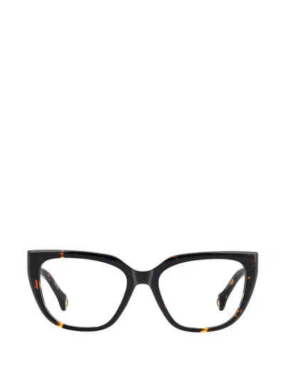 Carolina Herrera Tortoiseshell-effect Cat-eye Glasses In Black