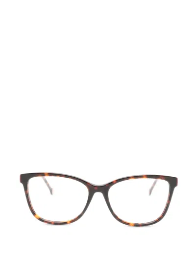Carolina Herrera Tortoiseshell-effect Cat-eye Glasses In Brown
