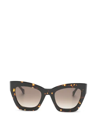 Carolina Herrera Tortoiseshell-effect Cat-eye Sunglasses In Brown