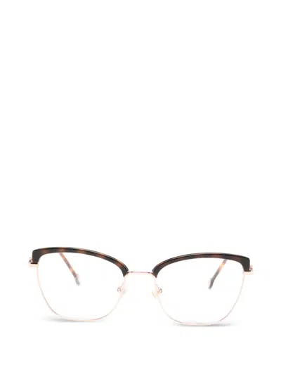 Carolina Herrera Tortoiseshell-effect Geometric-frame Glasses In Gold