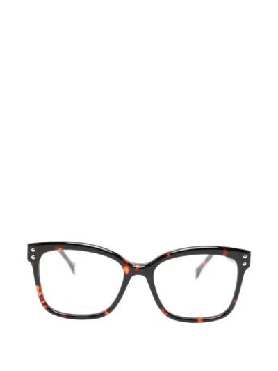 Carolina Herrera Tortoiseshell-effect Glasses In Brown