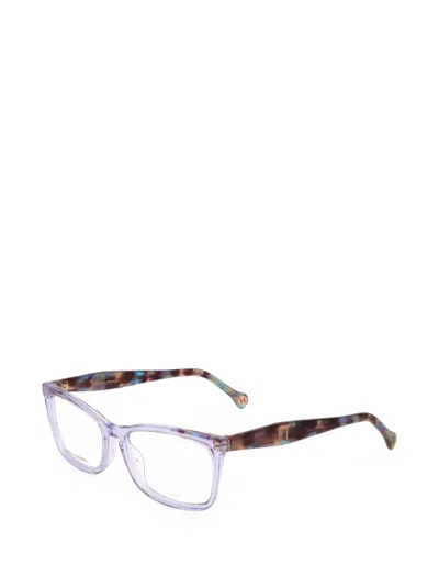 Carolina Herrera Tortoiseshell-effect Glasses In Purple