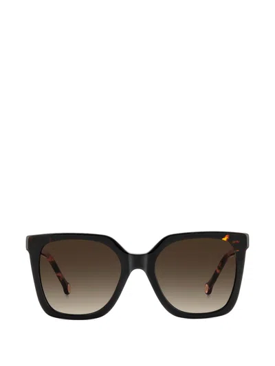 Carolina Herrera Tortoiseshell-effect Squared-frame Sunglasses In Brown