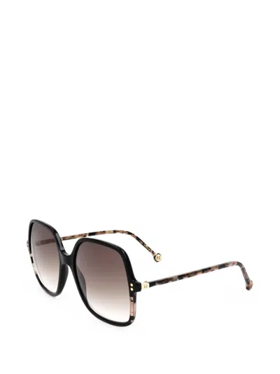 Carolina Herrera Tortoiseshell-effect Square-frame Sunglasses In Brown