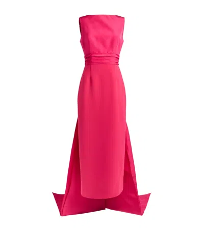 Carolina Herrera Train Column Gown In Pink