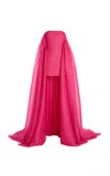 Carolina Herrera Train-detailed Silk Mini Dress In Pink