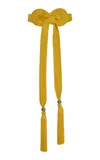 Carolina Herrera Trapunto Satin Bow Belt In Yellow