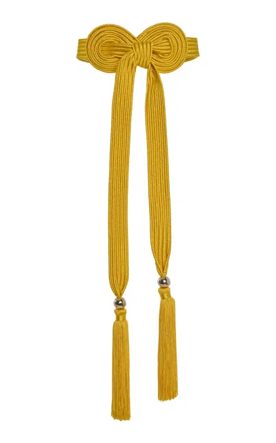 Carolina Herrera Trapunto Satin Bow Belt