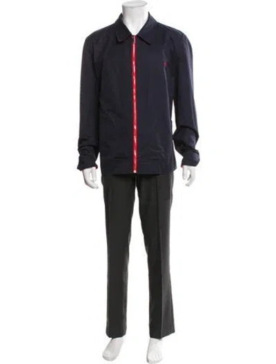 Pre-owned Carolina Herrera Trench Coat In Blue