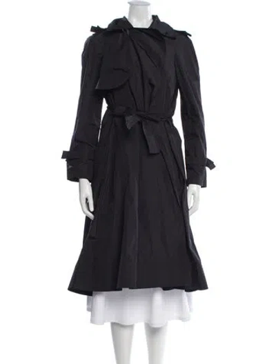 Pre-owned Carolina Herrera Trench Coat In Blue
