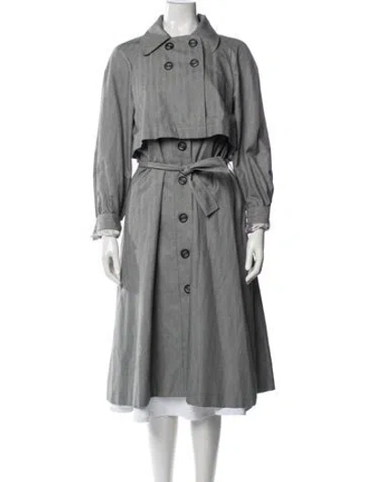 Pre-owned Carolina Herrera Trench Coat In Grey
