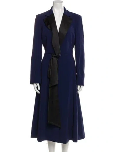 Pre-owned Carolina Herrera Trench Coat W/ Tags In Blue