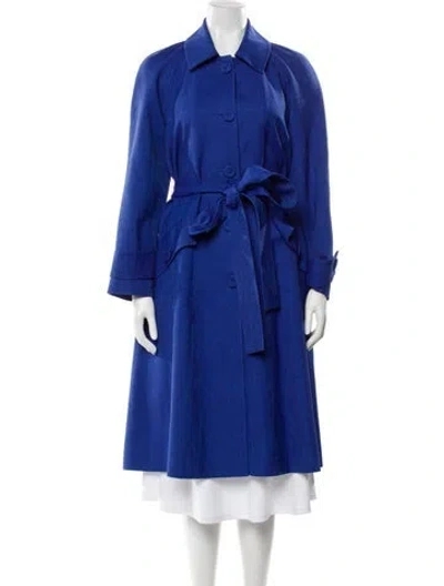 Pre-owned Carolina Herrera Trench Coat W/ Tags In Blue