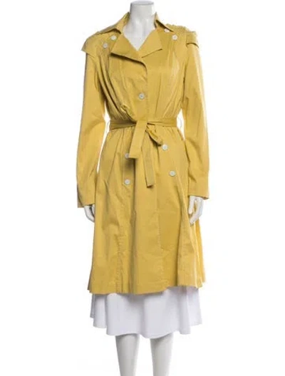 Pre-owned Carolina Herrera Trench Coat In Yellow