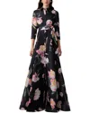 Carolina Herrera Strapless Silk A-line Gown In Black