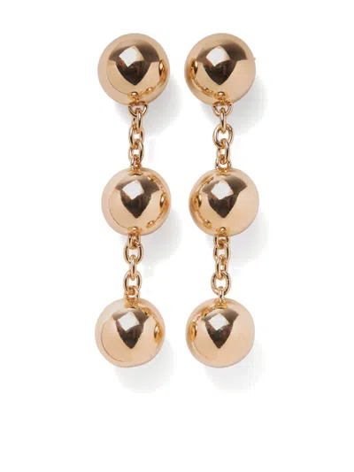 Carolina Herrera Triple Ball Drop Earrings In Gold