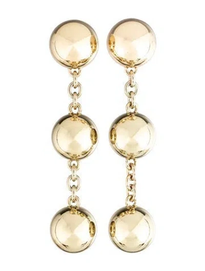 Pre-owned Carolina Herrera Triple Ball Drop Earrings In Multicolor