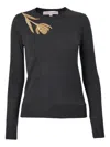 Carolina Herrera Embellished Wool-silk Sweater In Gray